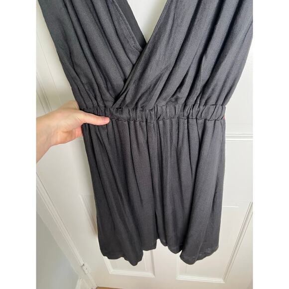 French Connection Y2K Beaded Mini Dress Women's 0 Dark Gray Grecian Style V Neck - Picture 11 of 14